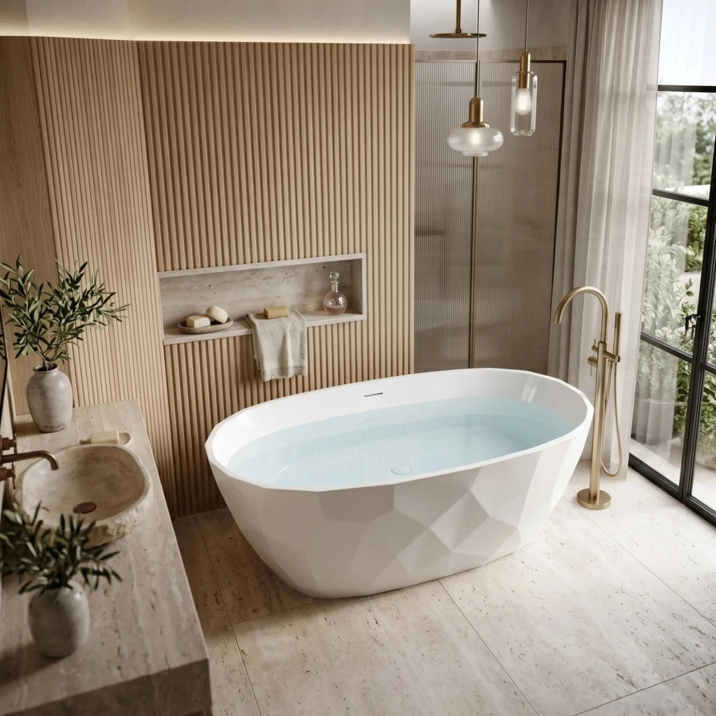 Vasca Bagno Da Terra Rea Celia 170 Copritappo nero