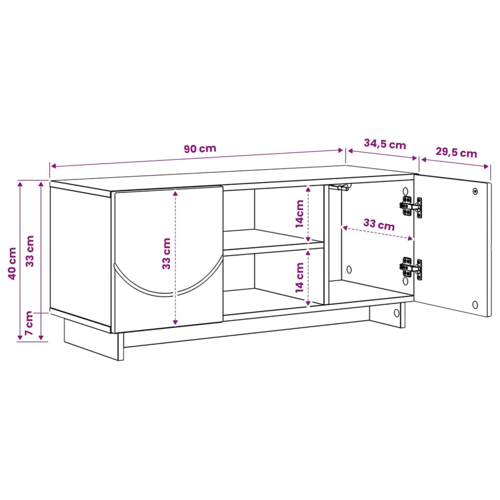 Supporto TV 90 x 34.5 x 40 cm Sonoma grigio