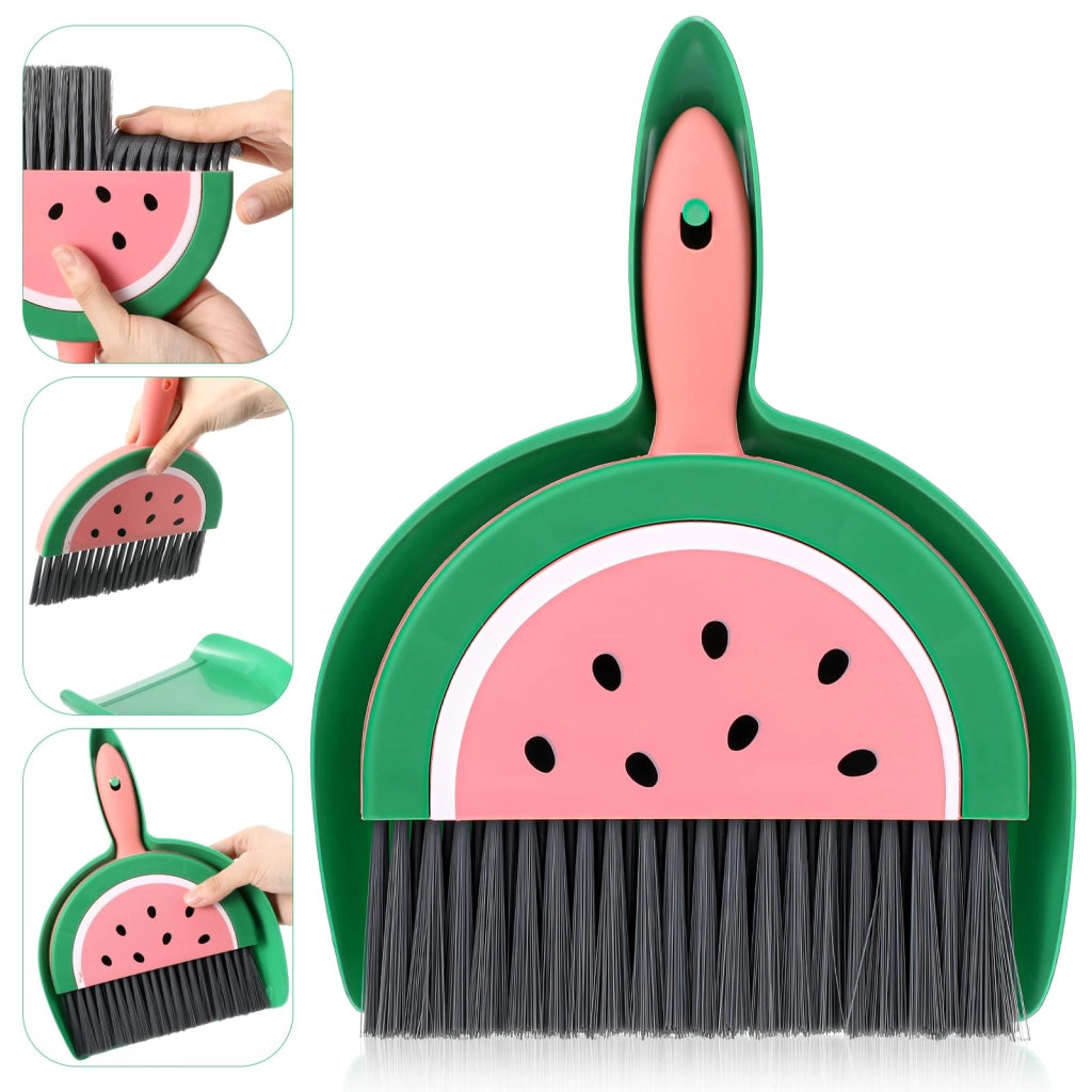 Set di mini scopa e paletta, spazzola per tavolo, set di pulizia, 1 pezzo, verde