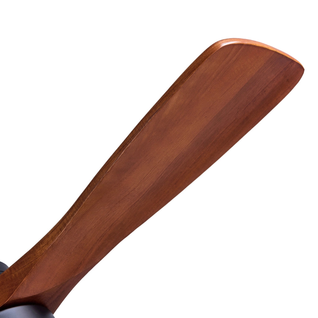 Ventilatore da soffitto con luce 107 cm metallo e legno nero noce, motore DC reversibile
