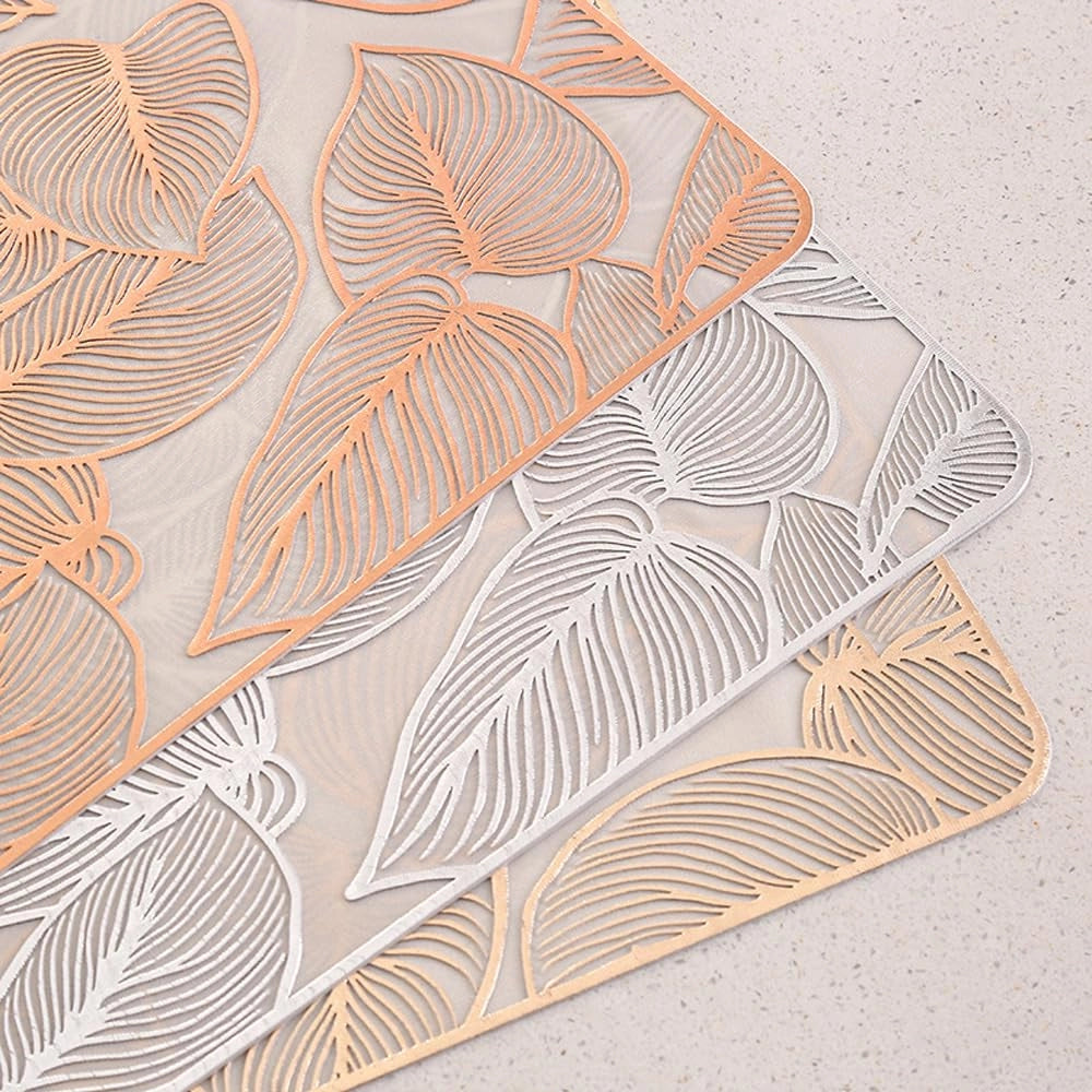 Tovaglia da tavolo in PVC antiscivolo, 91x33 cm, color rosa oro