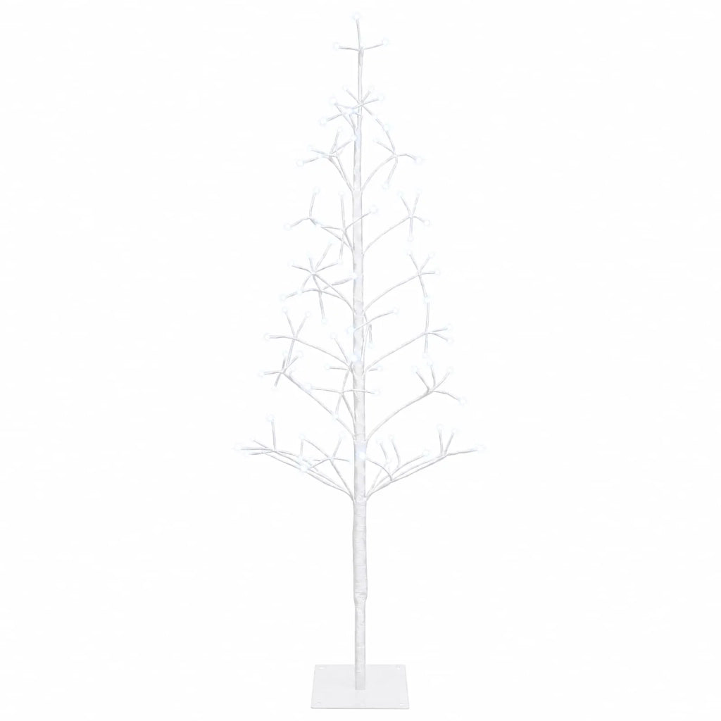 Albero di Natale con luci LED Bianco 18 x 18 x 120 cm Acciaio 42055316