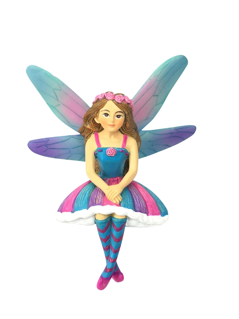 Figurina di fata per giardino delle fate, dipinta a mano, realizzata in resina, 10 cm