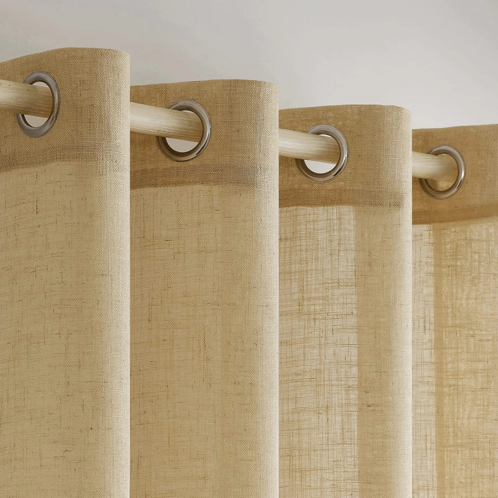 Tende a rullo, set da 2, aspetto lino, semitrasparenti, 245x140 cm, colore: grano