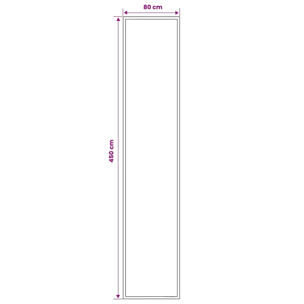 Tappeto Runner FLORNES Tessuto Grigio Foglie 80 x 450 cm PP 42057309