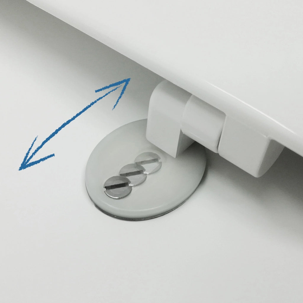 Copriwater universale a forma di "D", bianco, con cerniera removibile