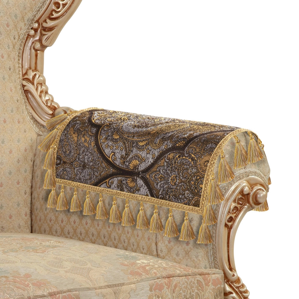 Coprisedili per braccioli, set da 2, antiscivolo, 50x60 cm, grigio e oro