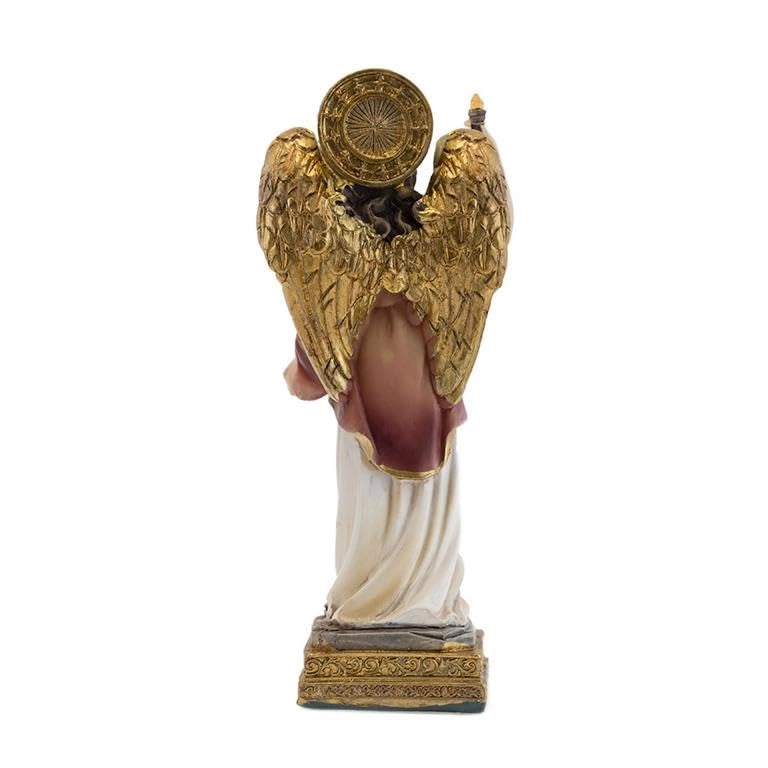 Statuetta Arcangelo 11 cm, resina in scatola PVC con storia (Jofiel)