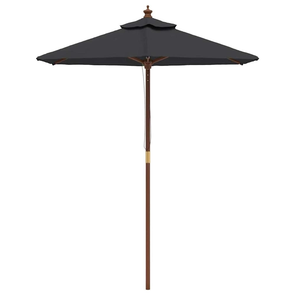 Ombrellone da Giardino con Palo in Legno Nero 196x231 cm