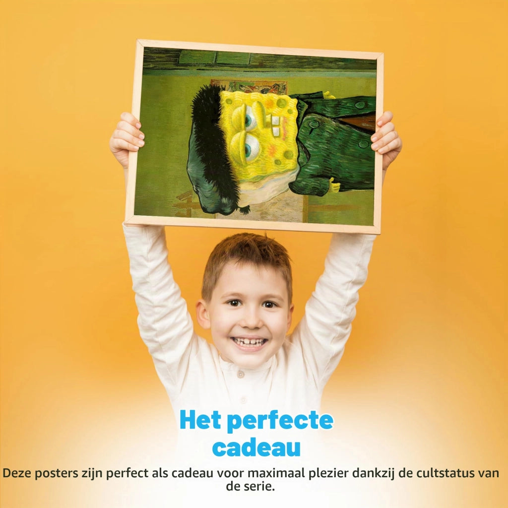 Set di 3 poster di Bob l'Esponja in stile Van Gogh e Rembrandt, formato A4