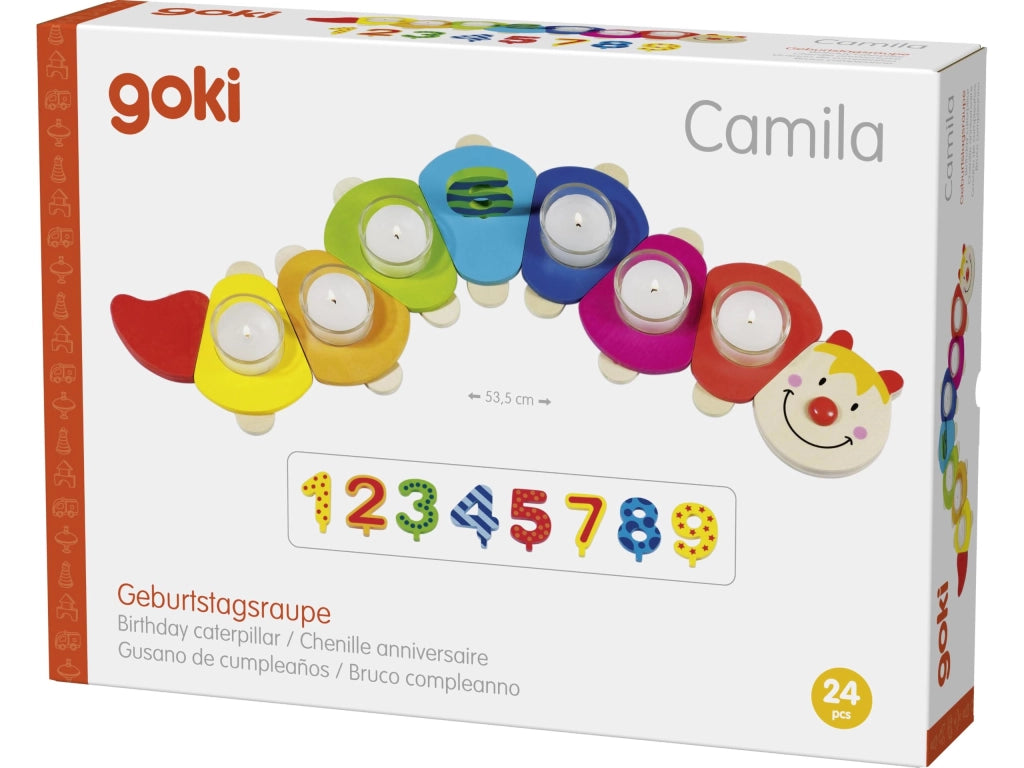 Camila, la coccinella di compleanno, in legno, 18 pezzi, 53,5 cm