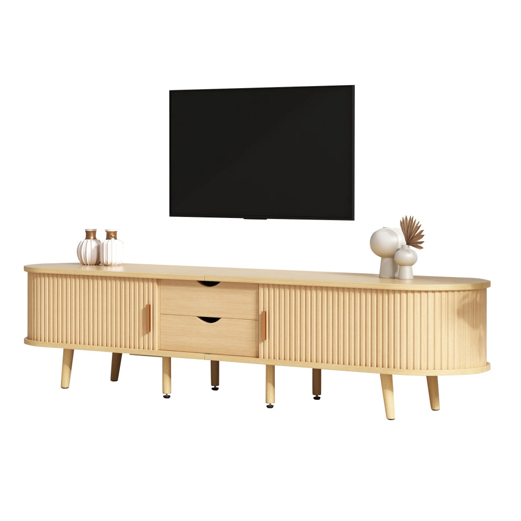 Set mobile TV e tavolino da caffè in MDF effetto legno, con contenitori