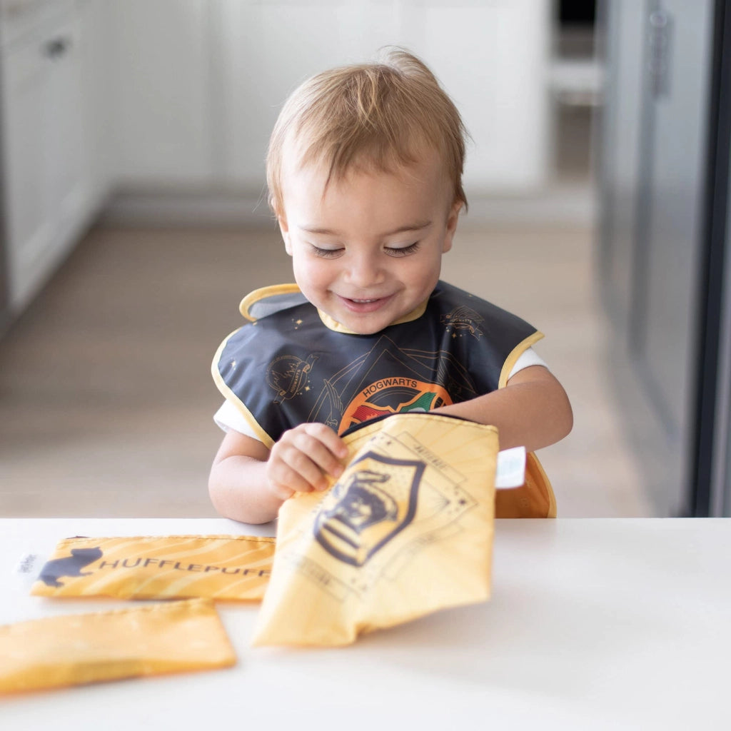 Set di 3 sacchetti riutilizzabili per panini, lavabili, senza BPA, tema Hufflepuff