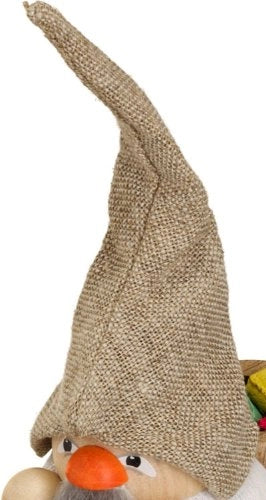 Gnom da camino a forma di sciatore, 19 cm, figura in legno dell'Erzgebirge