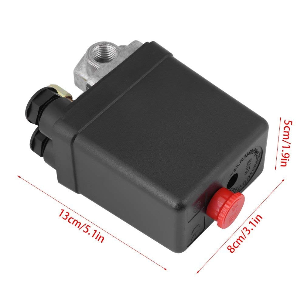 Interruttore di pressione per compressore, 4 connessioni, 220 V, 16 A, 90-120 PSI