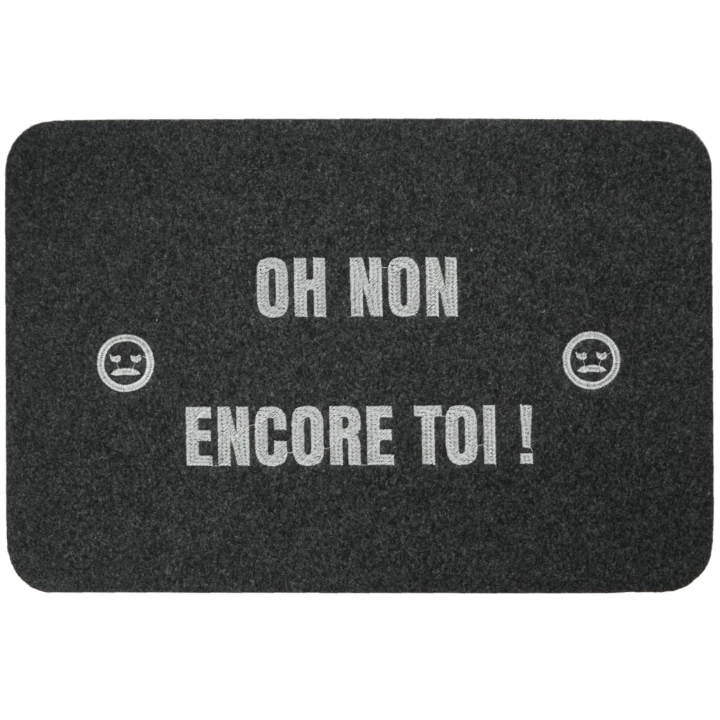 Tappetino per porta, dimensioni 60x40 cm, antiscivolo, spessore 6 mm, con ricamo divertente, lavabile