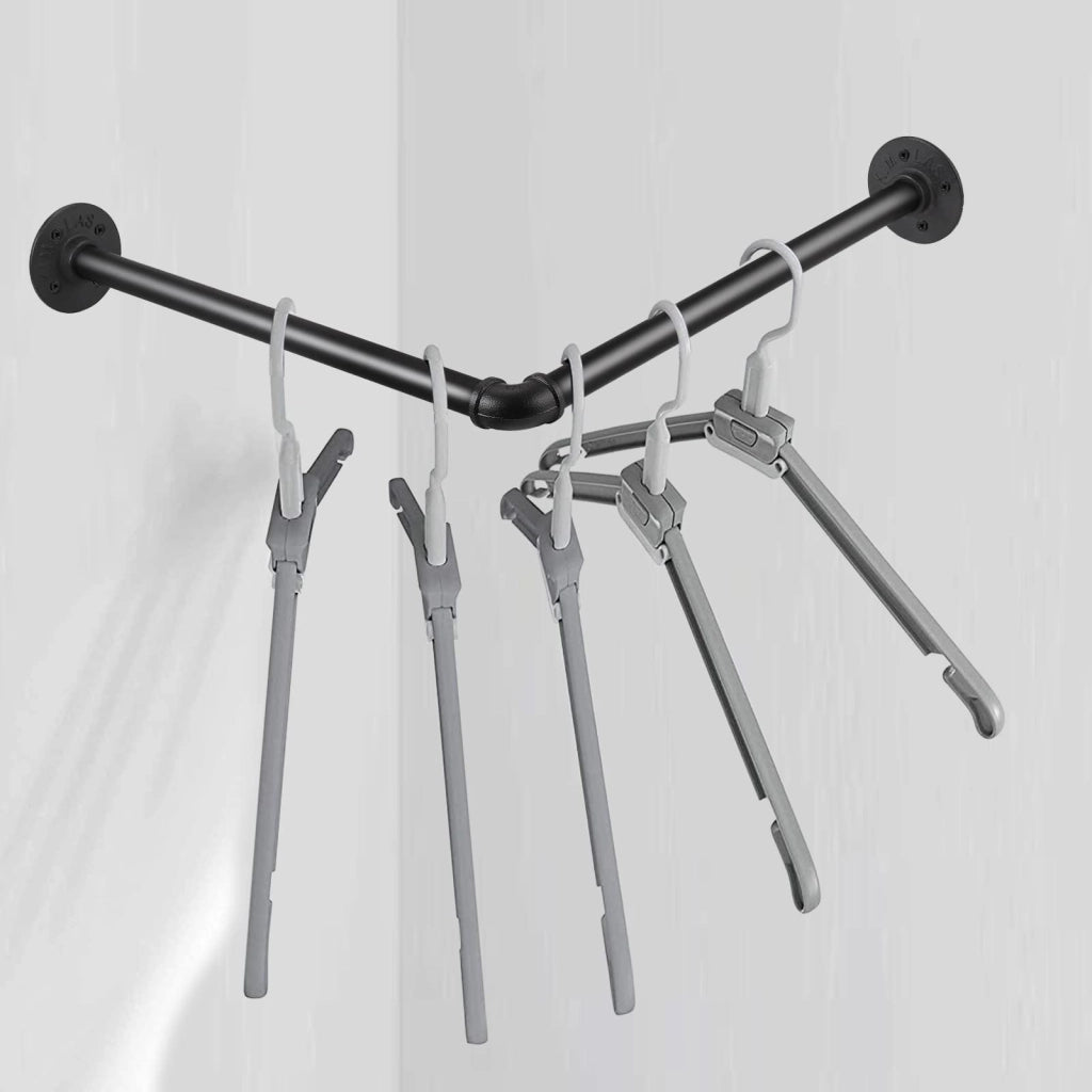 Appendiabiti angolare a 90°, 46 cm, removibile, design industriale