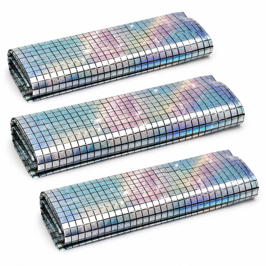 Set di tovagliette, confezione da 3, colore argento, dimensioni 270x100 cm, design a disco