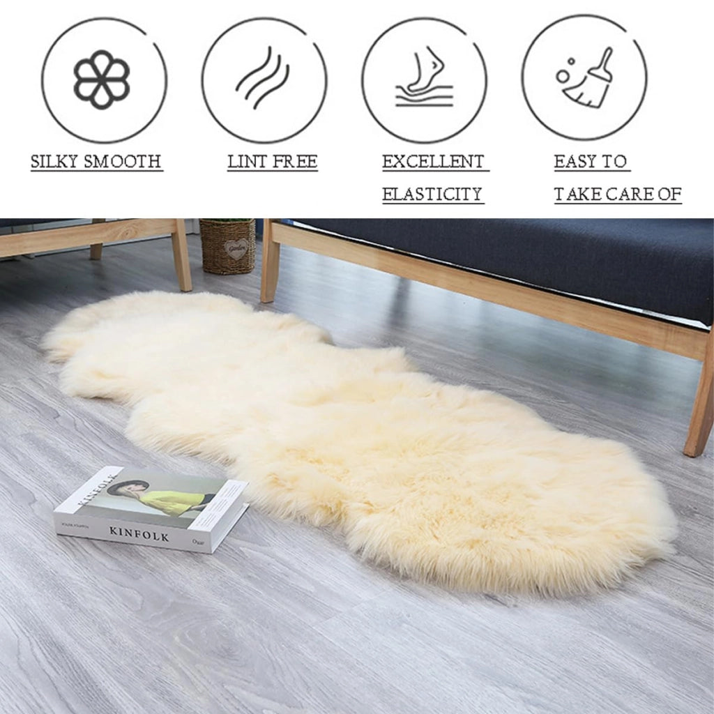 Tappeto in ecopelle, dimensioni 60x100 cm, a pelo lungo, morbido e soffice, ideale per il soggiorno