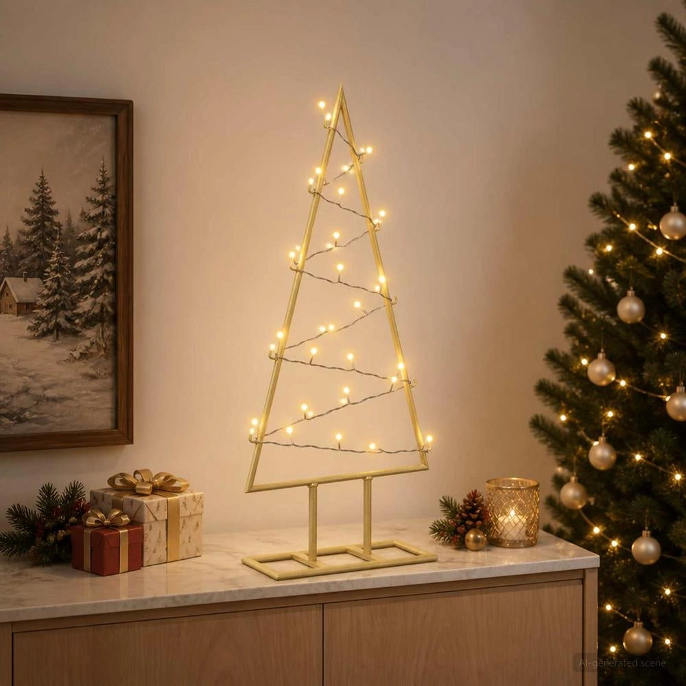 Albero di Natale in metallo KUOPIO 60 cm Bianco caldo Acciaio