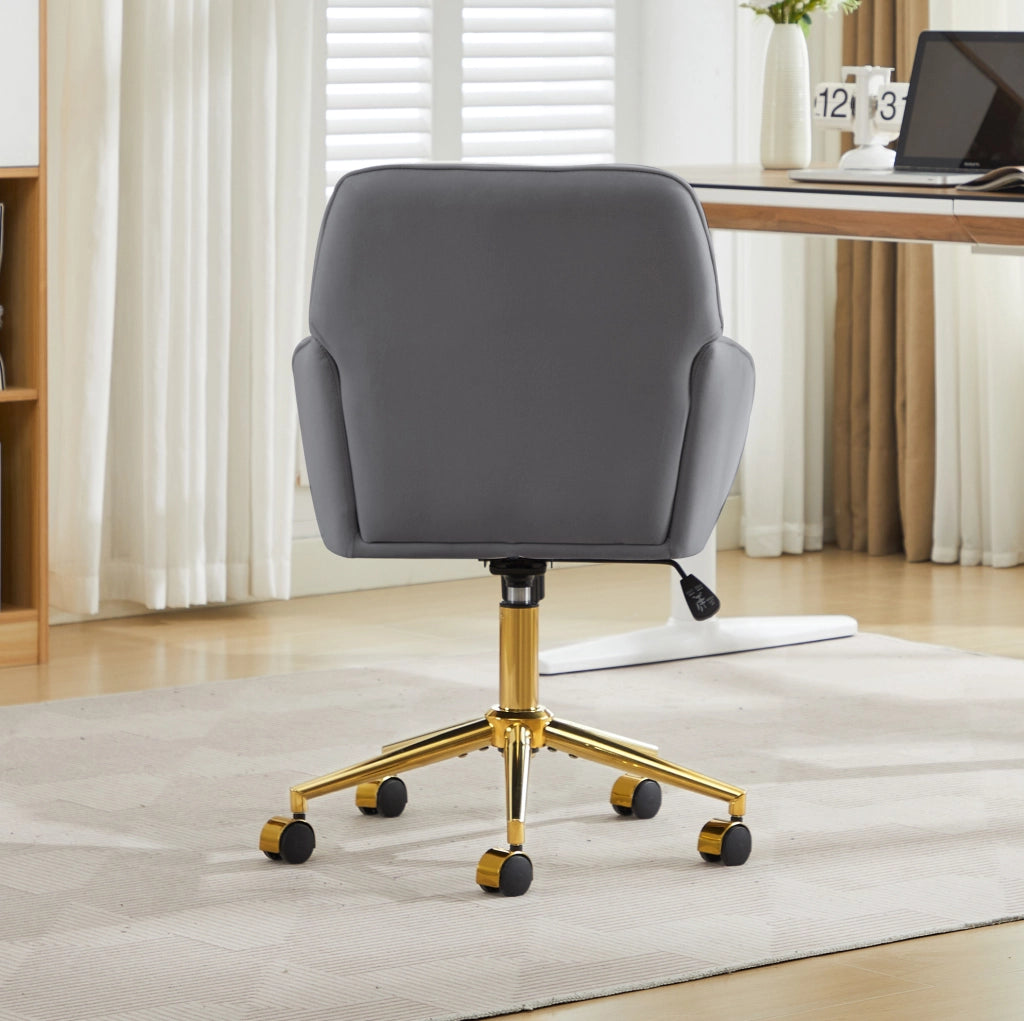 Sedia da ufficio ergonomica 62x60x97 cm in velluto grigio, regolabile per smart working