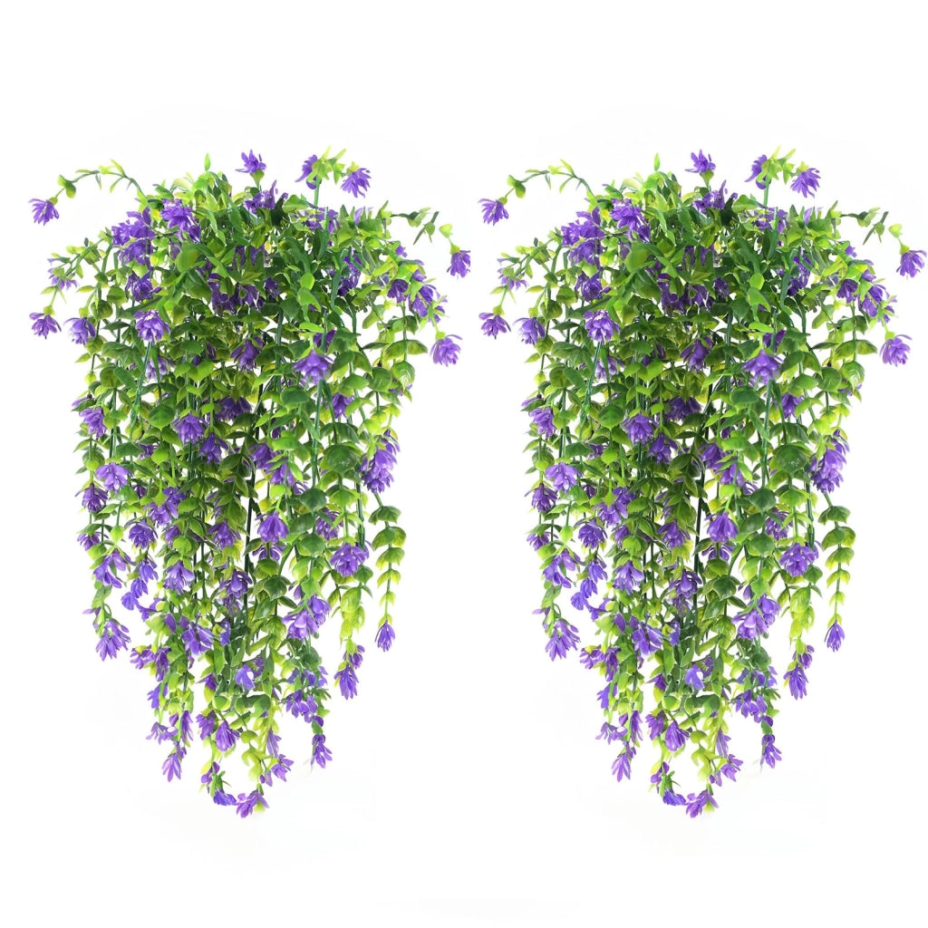 Fiori artificiali da parete, 4 pezzi, resistenti ai raggi UV, color viola, 76 cm