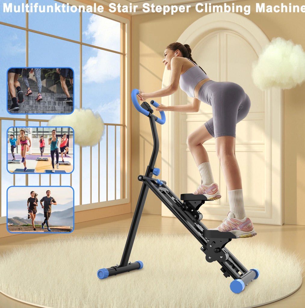 Stepper pieghevole con 3 livelli di resistenza e display, nero