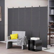 Paravento divisorio pieghevole in tessuto Oxford grigio scuro