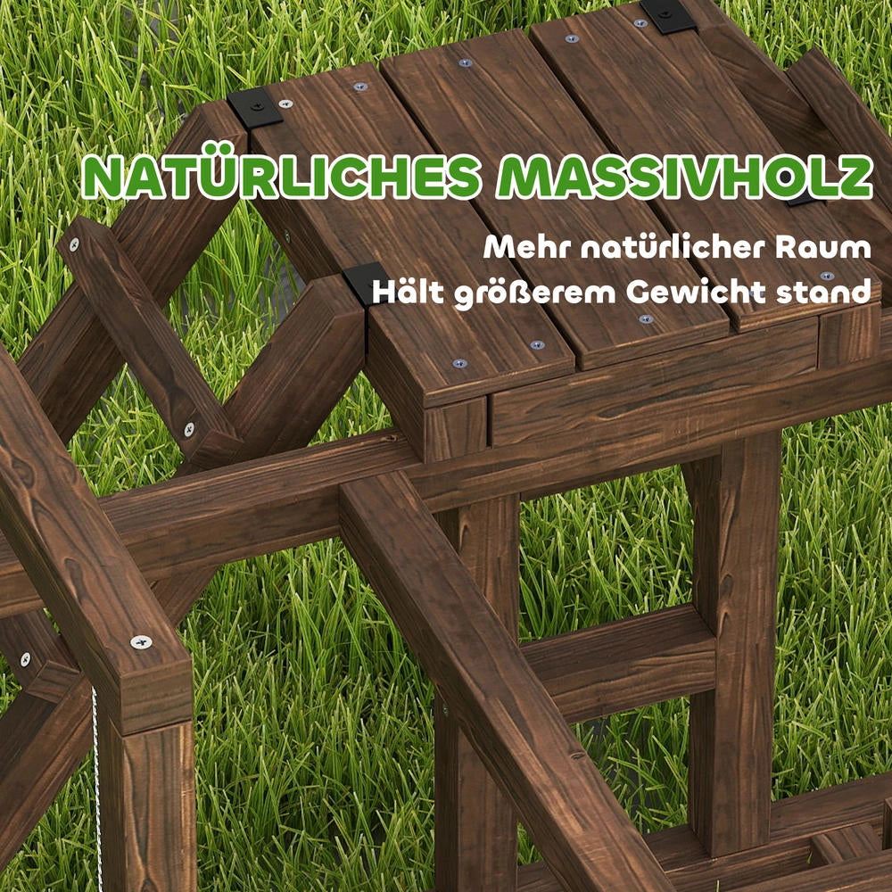 Parco giochi per pollaio in legno massello marrone con posatoi rampe e altalena per 2-3 galline ideale per giardino e cortile