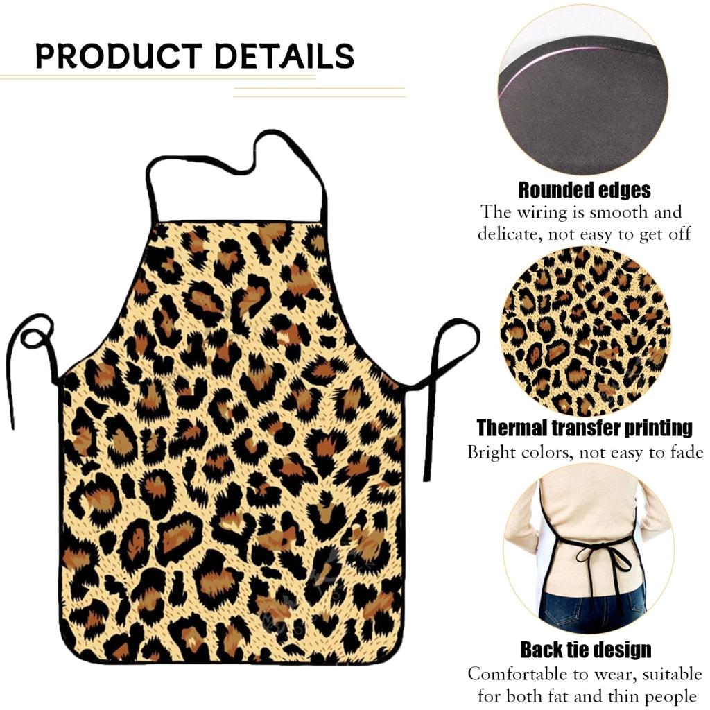 Gonna con motivo leopardato, impermeabile, 80 x 60 cm, in poliestere, color marrone