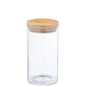 Contenitore in vetro e legno, capacità 1000 ml, dimensioni 10x10x24 cm