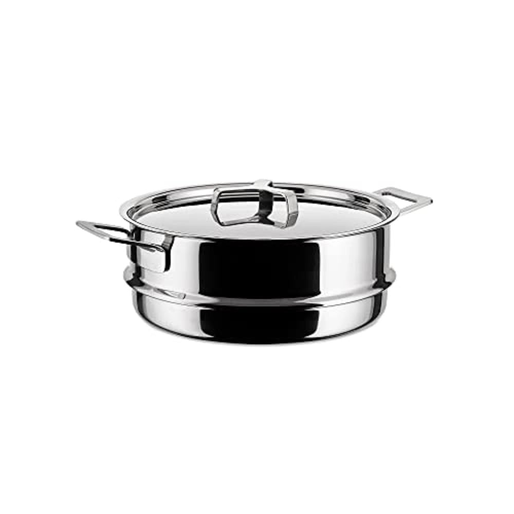 Coperchio a vapore per pentole in acciaio inossidabile, diametro 24 cm, colore argento