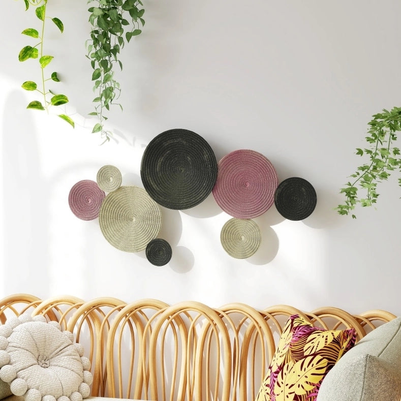 DECORAZIONE da parete con 8 dischi in metallo 110x7x58 cm bronzo