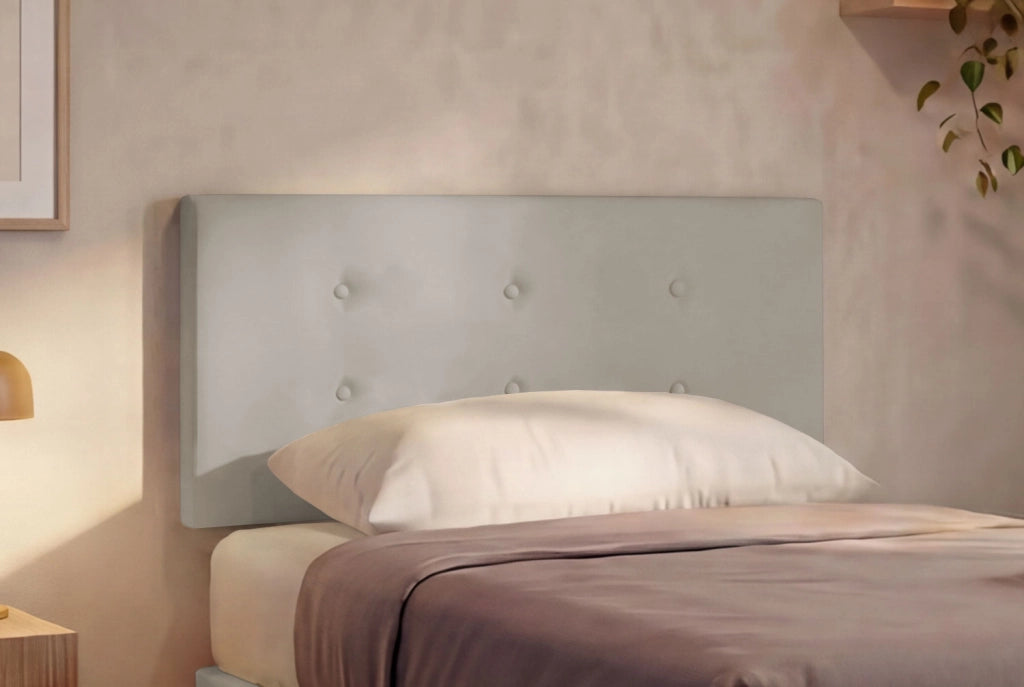 Letto 1 Piazza e Mezza con Rete Rivestita 120x200 cm Similpelle Tortora Tessis Testata Button