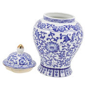Contenitore per tè in Vetroceramica, 1300 ml, stile vintage, porcellana, con coperchio, bianco e blu