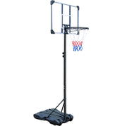 Canestro da basket portatile regolabile 164,59–213,36 cm nero con ruote