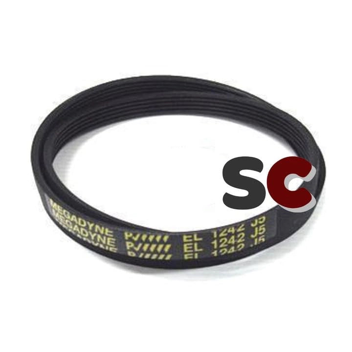 Cinghia per lavatrici, modello EL 1242 J5, lunghezza 1242 mm, profilo J
