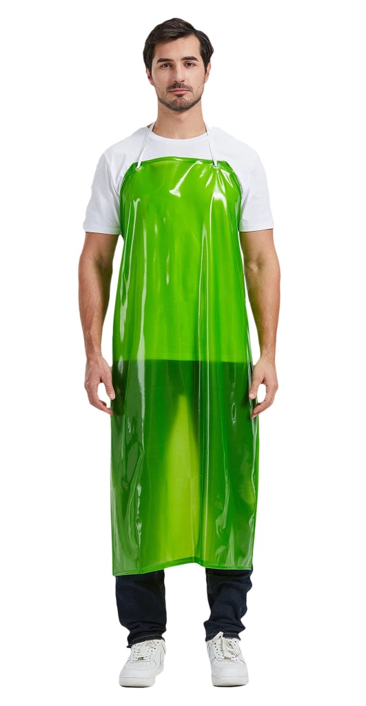Grembiuli impermeabili in PVC, 110x75 cm, colore verde, taglia unica