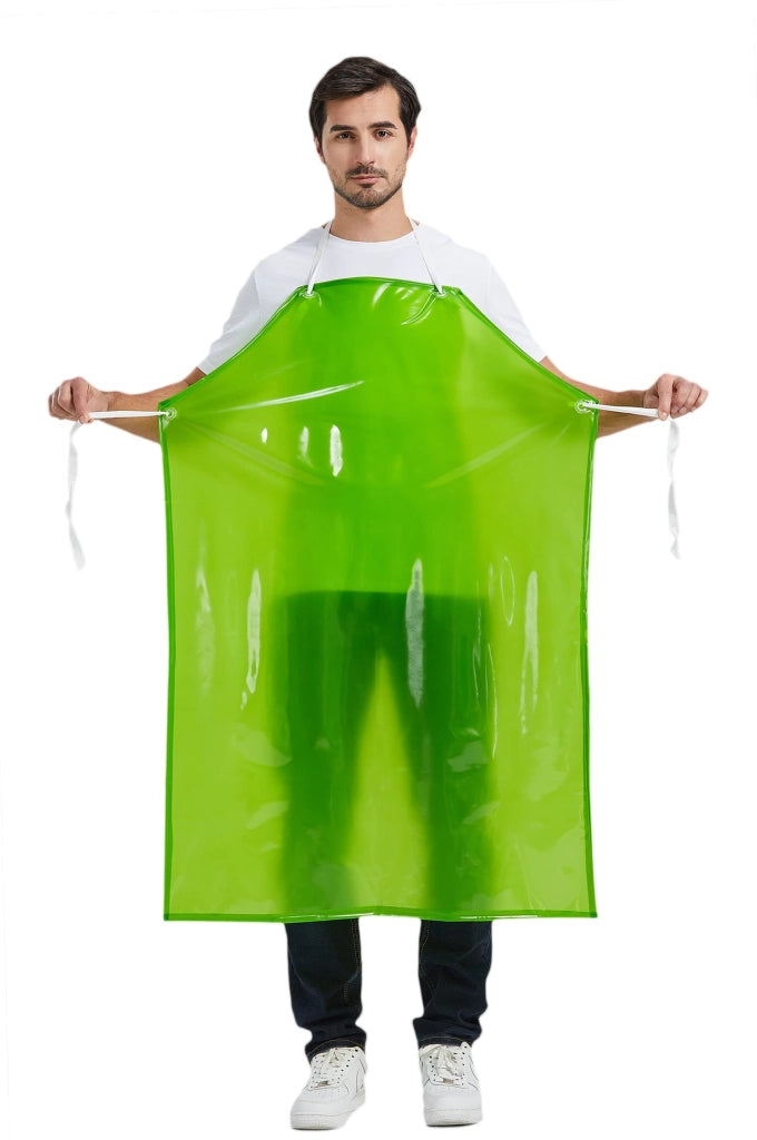 Grembiuli impermeabili in PVC, 110x75 cm, colore verde, taglia unica