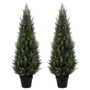 Bonsai artificiale in cedro, altezza 90 cm, resistente ai raggi UV, confezione da 2 pezzi