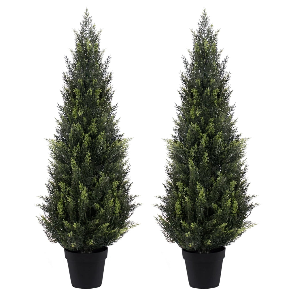 Bonsai artificiale in cedro, altezza 90 cm, resistente ai raggi UV, confezione da 2 pezzi