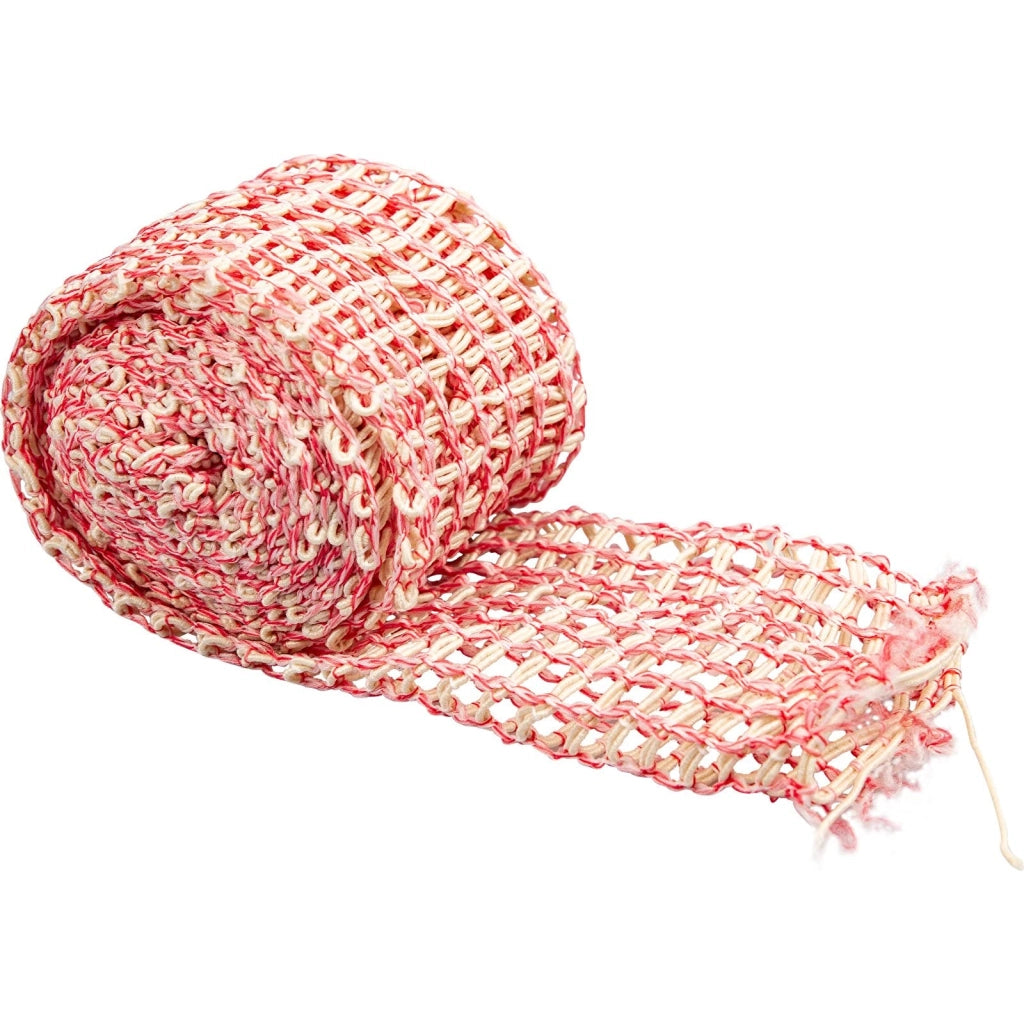 Rete elastica in tessuto, 18 cm di larghezza, 3 metri di lunghezza, colore rosso/beige, resistente al calore fino a 220°C