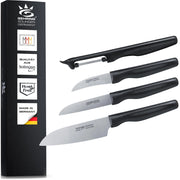 Set di coltelli da cucina, 4 pezzi: coltello Santoku, spelucchino, sbucciaverdure, Solingen