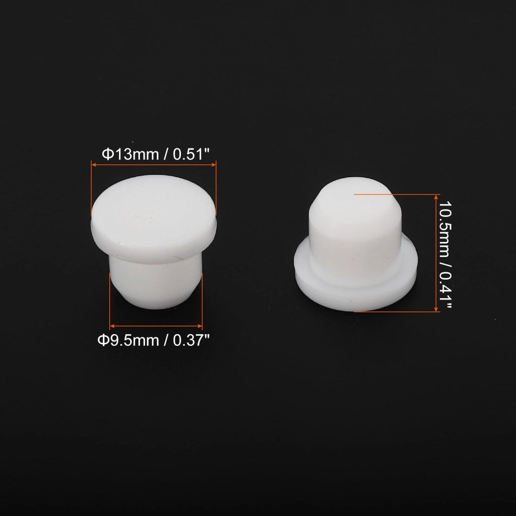 24 tappi terminali in silicone, per fori da 9 a 9,5 mm, colore bianco