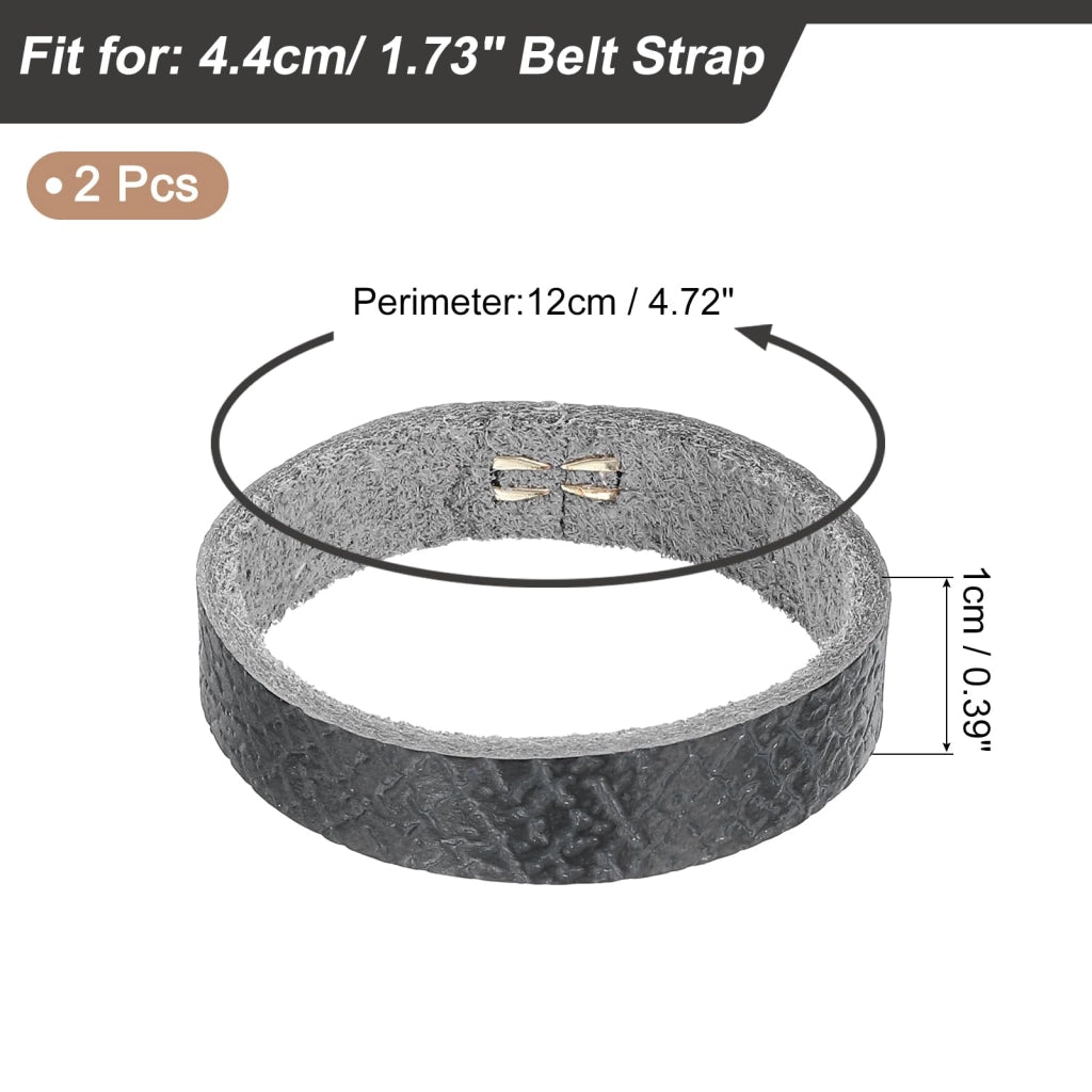 2 portacinghie in pelle, 12 cm, per cinghie da 4,4 cm, color grigio scuro