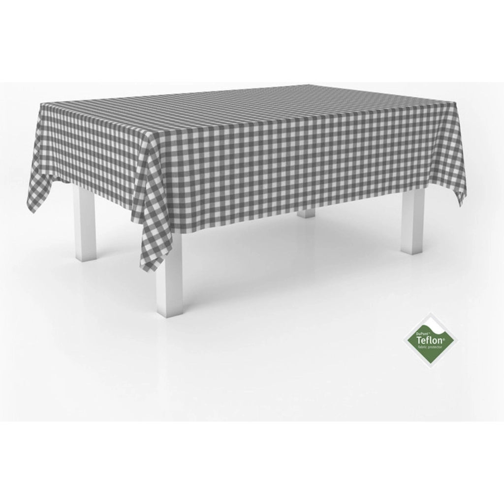 Tovaglia Vichy, 240x140 cm, grigio scuro, resistente alle macchie