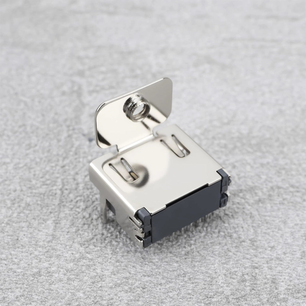 10 connettori HDMI a 19 pin, angolari, per montaggio a traversa (DIP), con orecchie di montaggio