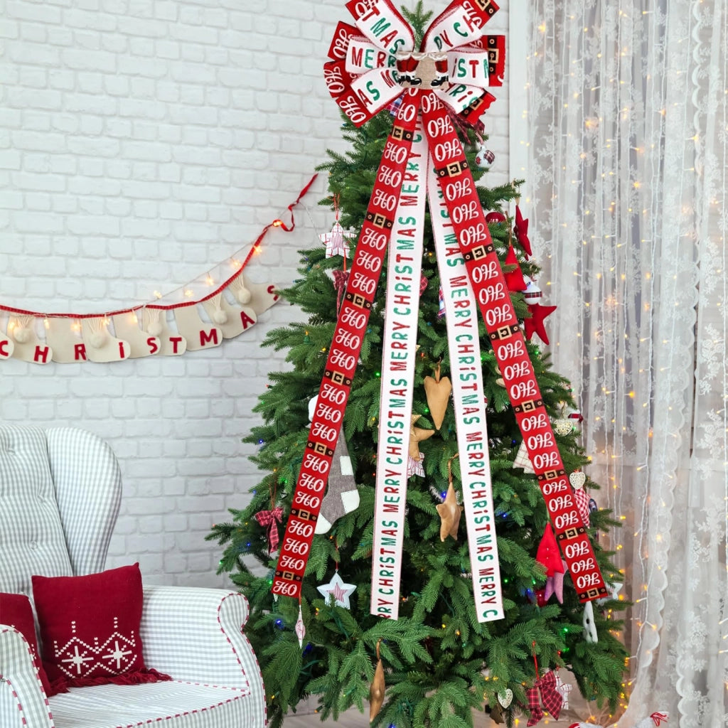 Nastro decorativo per albero di Natale, rosso, 139 cm, 1 pezzo, per decorazioni fai-da-te