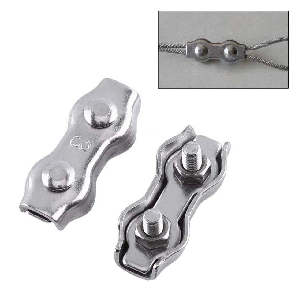 12 morsetti in acciaio inossidabile per cavi in filo, modello M3, diametro 2 mm, acciaio duplex