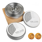 12 formine rotonde in acciaio inossidabile – per biscotti e donut